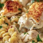 This creamy Garlic Parmesan Chicken Pasta Bake is the perfect comforting dish, loaded with tender chicken, gooey cheese, and a rich garlic parmesan sauce. It's quick to prepare and perfect for feeding a crowd or enjoying as leftovers.